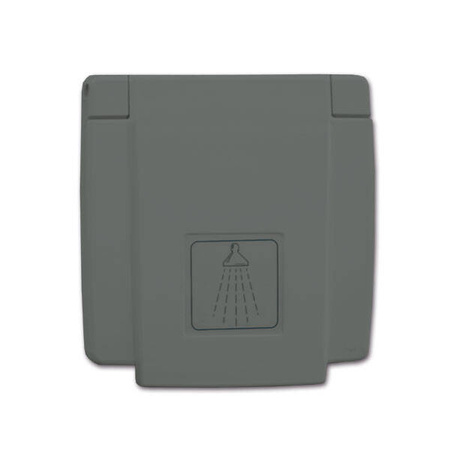 Grey rubber-mounted external shower - 150 cm