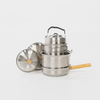 BOXIO COOKWARE - zestaw garnków kempingowych ze stali nierdzewnej, 2 garnki, patelnia, czajnik