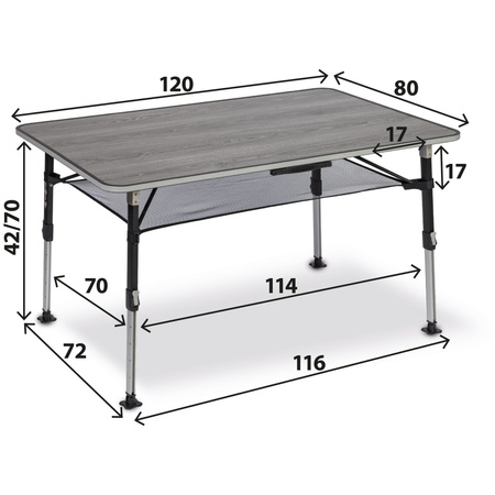 Brunner stół campingowy Elútop ComPack NG 120x80cm