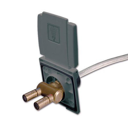 Grey rubber-mounted external shower - 150 cm