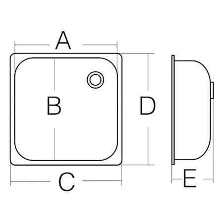 Stainless steel sink - 355 x 260 mm - LA1401