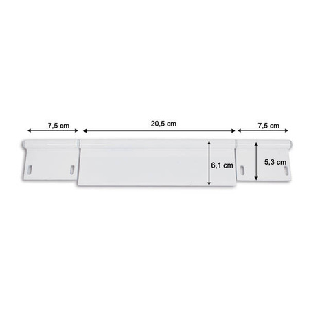 White aluminium hinge 355 mm 4 holes