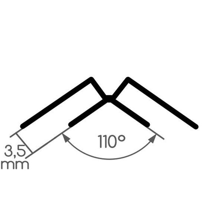 2.2 m brown W corner profile