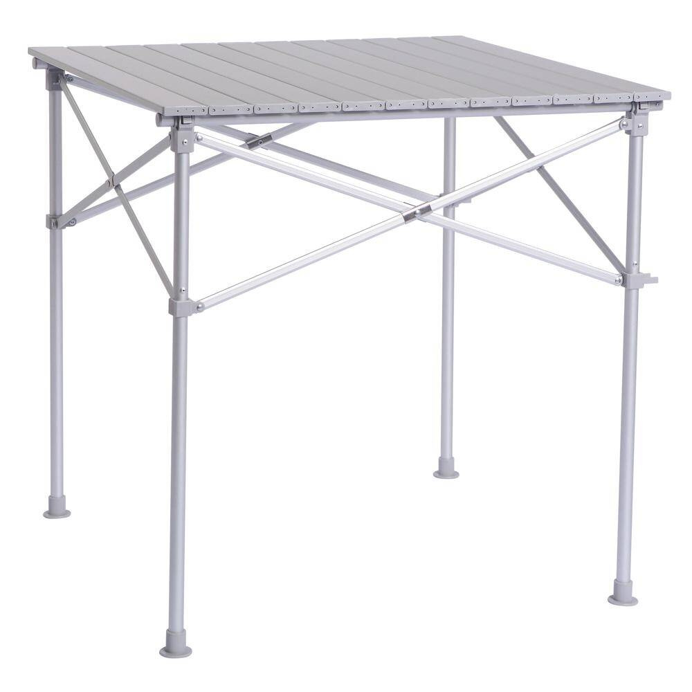 Aluminiowy stół kempingowy z rolowanym blatem, 70 cm
