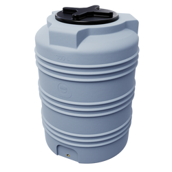 Cylindryczny pionowy pojemnik 300 l UHPLAST szary
