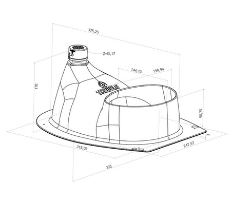Composting toilet insert (grey) & toilet seat TROBOLO