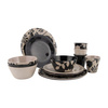 Tableware Series Mix & Match, 16 Pcs., beige/black