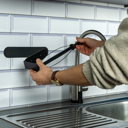 silwy Magnetic Paper Towel Holder Black Metal 30.8 cm