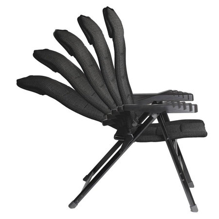 Brunner Rebel Pro S camping chair dark grey - aluminium, 5-position backrest, 3D fabric, 150 kg load