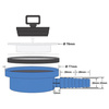 90° angled sink drain with plug, 1 1/4" thread, hose connector Ø 20 and 25 mm - motorhome, caravan, boat