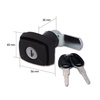 1036 push lock for motorhome and caravan service hatches - black, rectangular, with Zadi cylinder and keys, 40 mm hole spacing