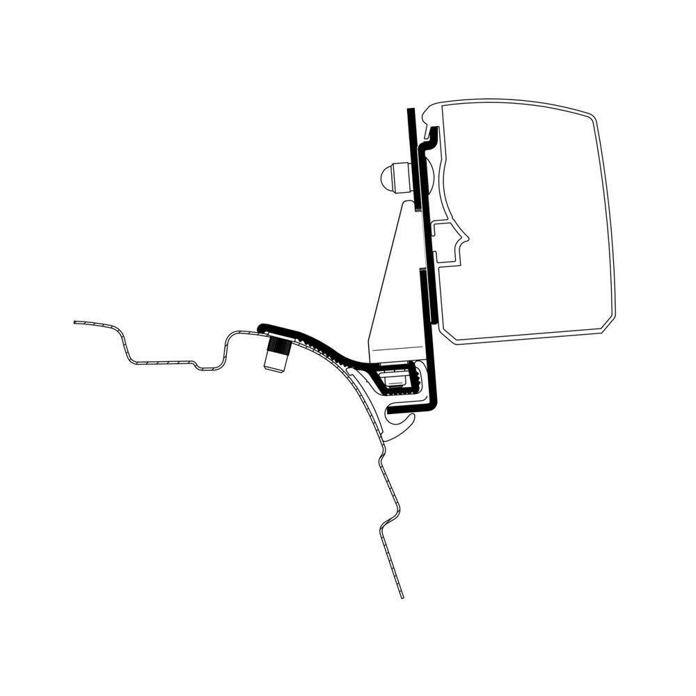 Adapter VW T5 / T6 z krótkim rozstawem osi i szyną Reimo Multi Rail do Thule 3200