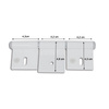 White aluminium hinge 126 mm 3 holes