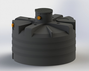 Cylindryczny niski podziemny pojemnik 5000 l UHPLAST czarny