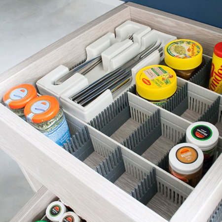 System organizacji szuflad purvario eStow Bar – light grey – 8 przegród