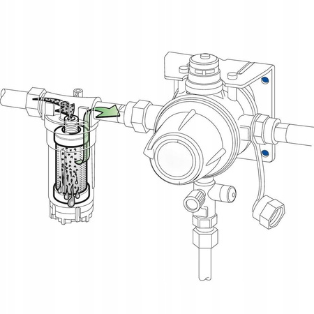 GOK Filtr gazu Caramatic ConnectClean M20 x 1,5 do reduktorów ściennych GOK i Truma - 1,5 kg/h