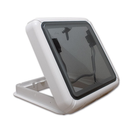 ExtraVENT 40 Evo - 40 x 40 cm rooflight for motorhomes and caravans, double-glazed dome, forced ventilation, pleated blind and fly screen, roof 25-60 mm
