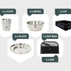 BOXIO COOK UP - tableware and cutlery for 4 in a low SOLO UP Eurobox, 28 pieces