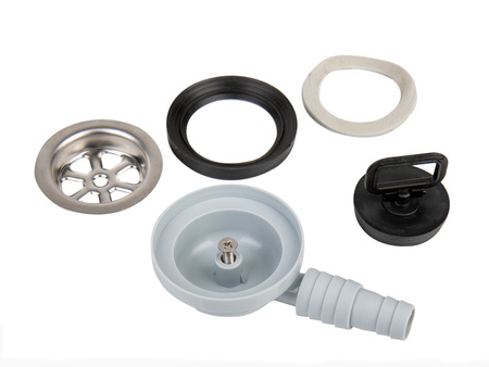 Odpływ zlewozmywakowy kątowy pod otwór Ø55mm na wąż Ø25/20mm
