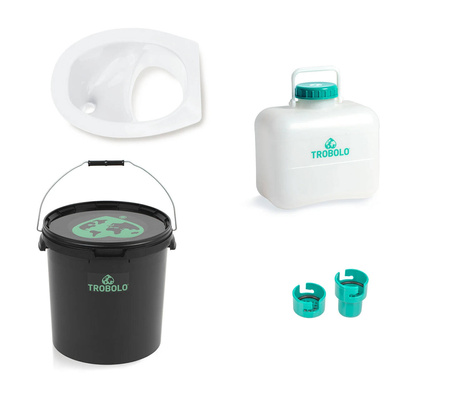 TROBOLO DIY composting toilet set with urine diverter, white - 22 l and 10 l containers