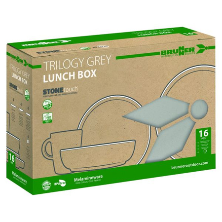 Tableware Set Lunchbox Trilogy Grey, 16 Pcs.