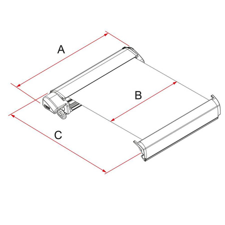 Awning Fiammastore F80s Deep Black 400cm, 250cm extension