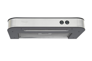 Okap kuchenny Baraldi Stivia Europa 12 V, czarny - stal nierdzewna i aluminium, oświetlenie LED, 450 x 240 x 60 mm, do kampera i przyczepy