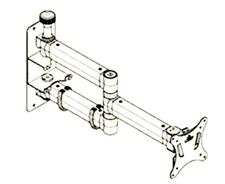 Uchwyt TV SKY 10N 2-ramienny 480mm Szary/Czarny Aluminium 10kg