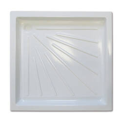 Brodzik prysznicowy z tworzywa 645 x 600 x 50 mm biały - łazienka w kamperze i przyczepie