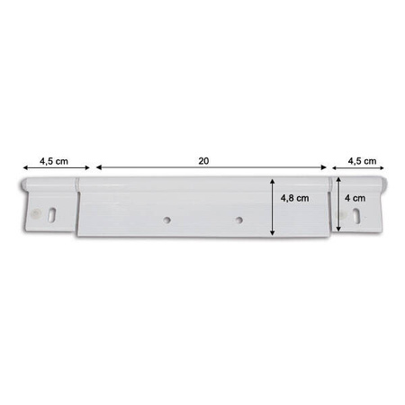White aluminium hinge 290 mm x 4 holes