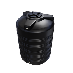 Cylindryczny pionowy pojemnik 1500 l UHPLAST czarny