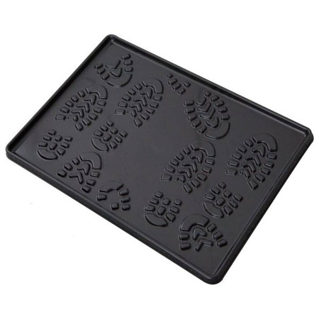 Ociekacz na buty LAKO 49 x 35 x 2 cm - tacka z wysokim rantem, czarna, do kampera i przedpokoju
