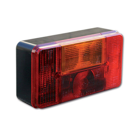 Left-hand universal light with number plate and rear fog light