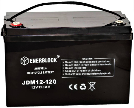 Akumulator kwasowo-ołowiowy ENERBLOCK AGM DEEP CYCLE 12V, 120AH Seria JDM