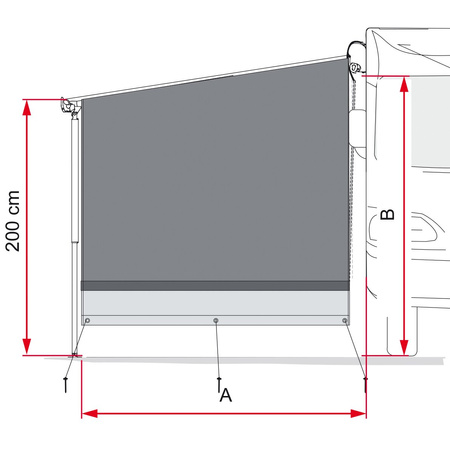 Fiamma markiza boczna Side Block F45 F80 szara