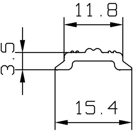 Filler Strip uni 15.4 mm