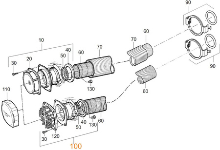 Complete intake chimney for S2200 lining/chimney