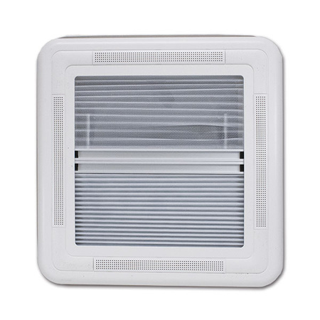 ExtraVENT 40 Evo - 40 x 40 cm rooflight for motorhomes and caravans, double-glazed dome, forced ventilation, pleated blind and fly screen, roof 25-60 mm