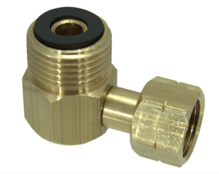 Gas Bottle adapter 3/8"LH x W21,8"LH 90deg.