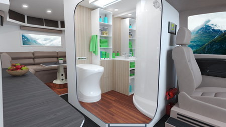 Cinderella Travel Gas incineration toilet - waterless, propane-butane 30 mbar, 12 V, for motorhomes and caravans