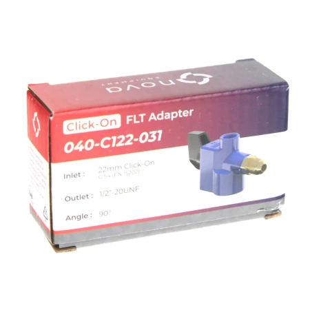 Adapter FLT do butli wózka widłowego 22 mm click-on na 1/2 -20 UNF / 90°