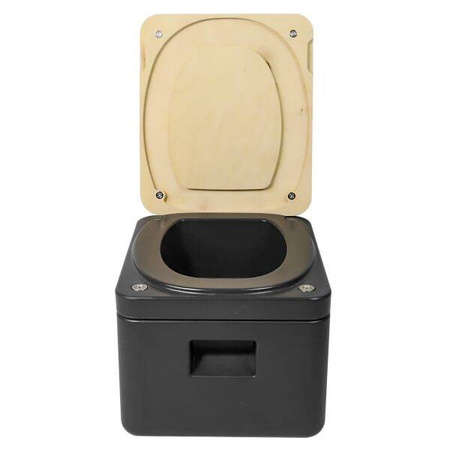 Trelino Origin S composting separation toilet anthracite with wooden lid, 3.5 l / 6 l, no water or chemicals