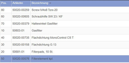 Element filtrujący do systemów kontroli gazu