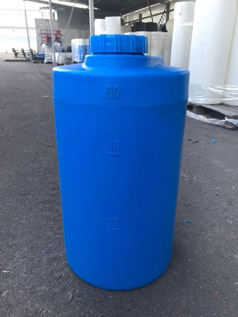 Cylindryczny pionowy pojemnik 60 l UHPLAST niebieski