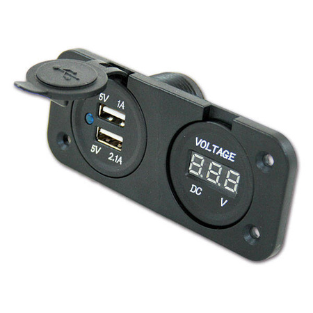 Obsługa 2 portów USB i woltomierza - 5 V