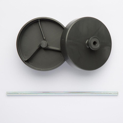 Koła z osią do zbiornika na fekalia