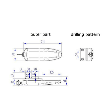 Blokada uniwersalna drzwi kampera przyczepy Thule - 3 sztuki