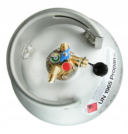 2 x Alugas TravelMate 27.2 l (11 kg) aluminium LPG cylinder with external DISH M10 filling connection and 2.5 m hose - motorhome set