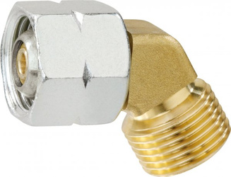 Złączka obrotowa wylot 58 st. 3/8 LH-UM x G 3/8 KN