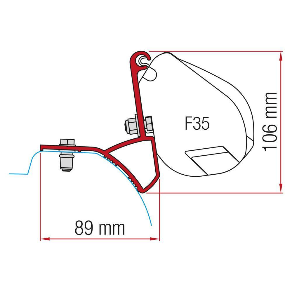 Adaptery markizy Fiamma do Renault Trafic III, Fiat Talento, Nissan NV300